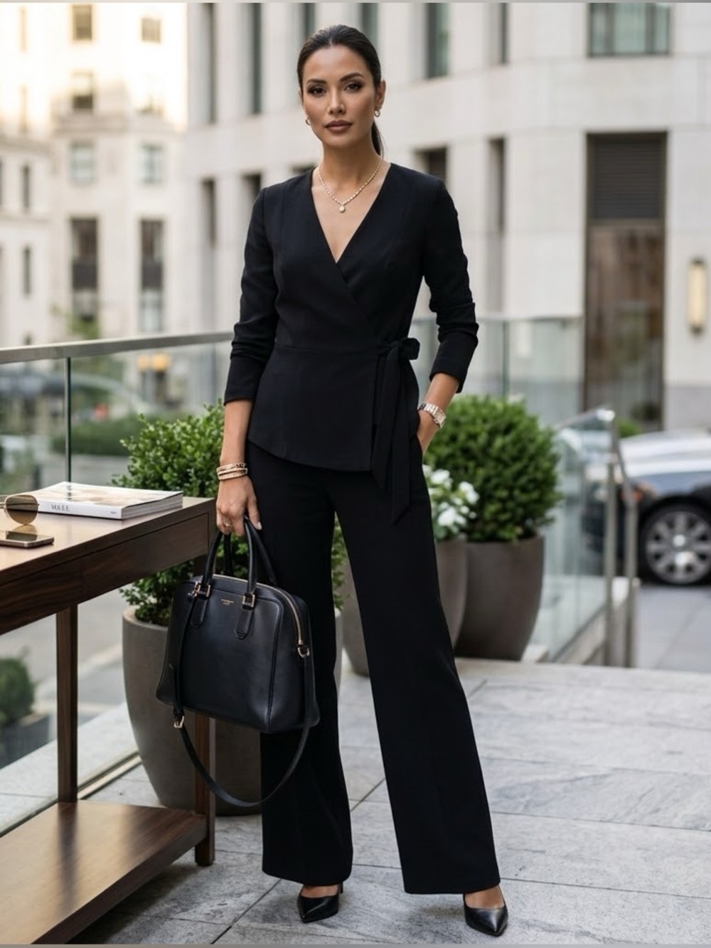 Black Halo Apollo Two Piece Pant Suit Black - Picture 1 of 15